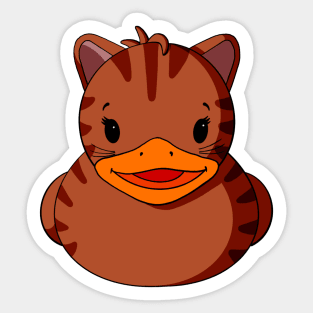 Ginger Tabby Cat Rubber Duck Sticker